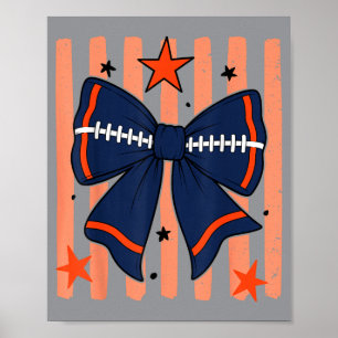 Poster Bleu marine orange journée de match esprit d'équip