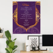 Poster Bleu marine ou violet avec Mandalas or (Bureau à domicile)