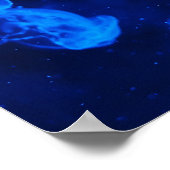 Poster Bleu méduse sous l'eau (Coin)