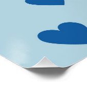 Poster Bleu mignon simple Motif de coeur (Coin)