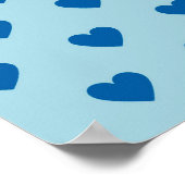 Poster Bleu mignon simple Motif de coeur (Coin)
