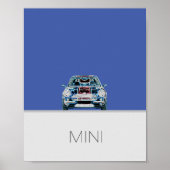 Poster bleu Mini Cooper (Devant)