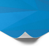 Poster Bleu, moderne, cool, tendance, triangles futuriste (Coin)