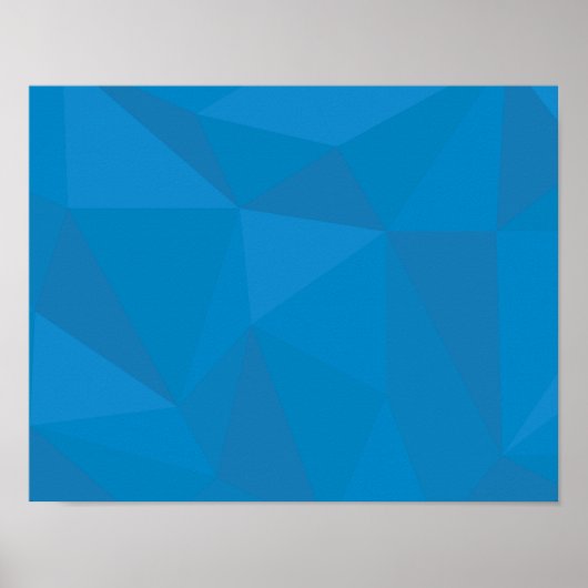 Poster Bleu, moderne, cool, tendance, triangles futuriste (Devant)