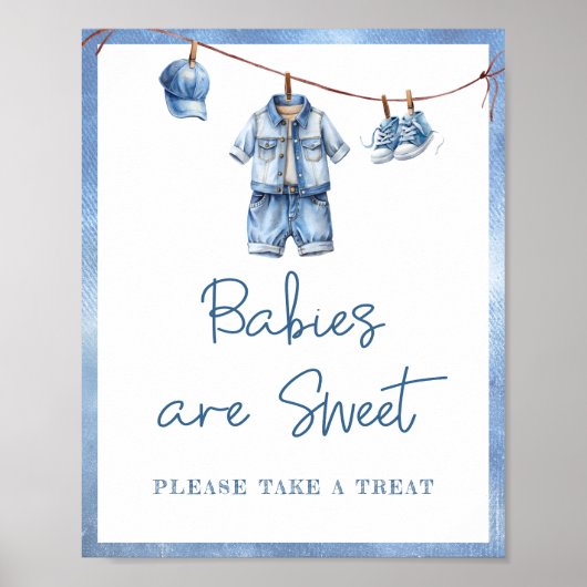 Poster Bleu moderne Jean Bébé Bébé sont doux (Devant)