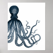 Poster bleu moderne Octopus (Devant)