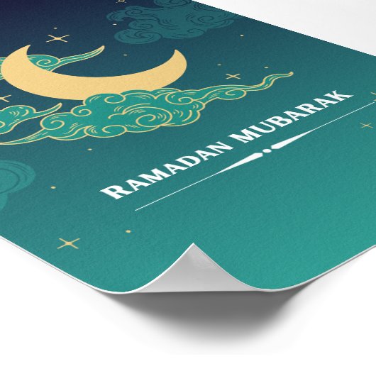 Poster bleu moderne Ramadan Moubarak (Coin)