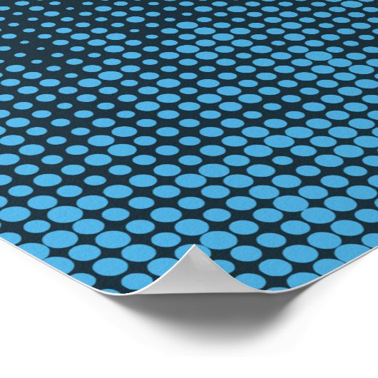 Poster Bleu, moderne, rétro, cool, motif à points tendanc (Coin)