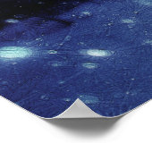 Poster Bleu Moonlit Forêt magique Scène d'hiver (Coin)