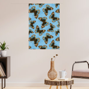 Poster Bleu motif papillon Pansy
