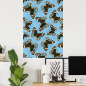 Poster Bleu motif papillon Pansy (Bureau à domicile)