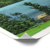 Poster Bleu Mt Lake Vue sur la montagne (Coin)