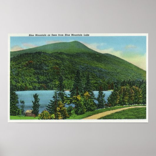 Poster Bleu Mt Lake Vue sur la montagne (Devant)