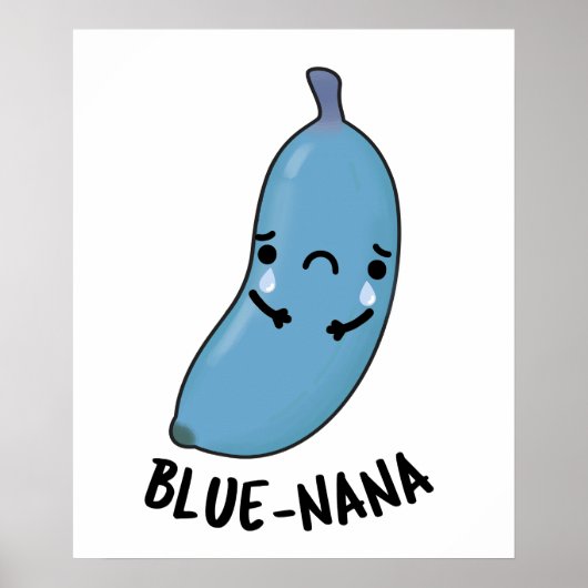 Poster Bleu nana Funny Banana Pun (Devant)