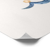 Poster Bleu Nautique Bébé Garçon Voilier (Coin)