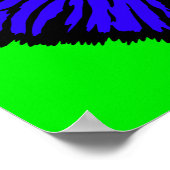 Poster Bleu néon stylisé Lizard à col poli (Coin)