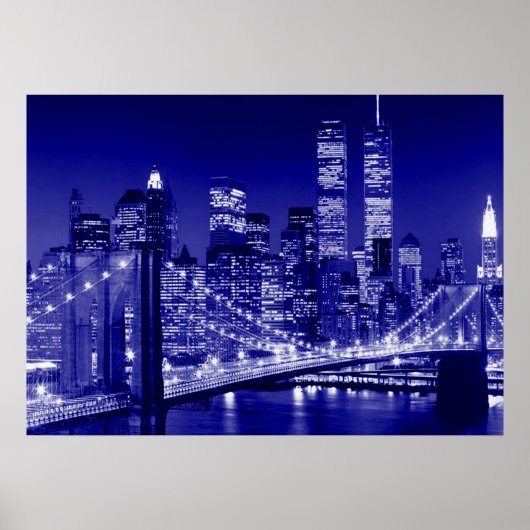 Poster bleu New York City Night (Devant)