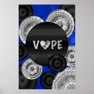 Poster Bleu noir 3D Vape Coeur
