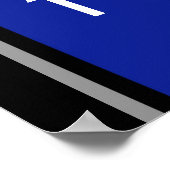 Poster Bleu, Noir & Argent Ecole Diplôme Art encadré (Coin)