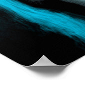 Poster Bleu, noir et Marbre blanc Fluid Art (Coin)