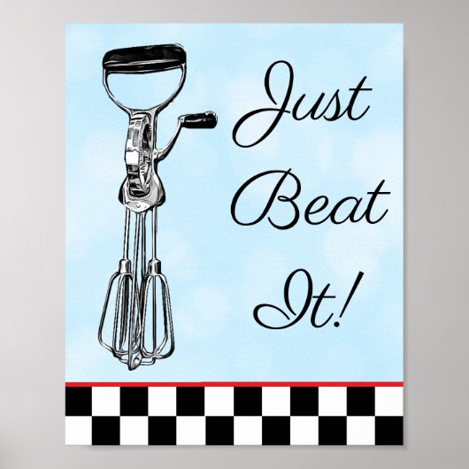 Poster Bleu, Noir et Rouge Il suffit de battre le panneau (Devant)