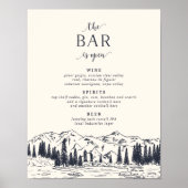Poster Bleu Nuit Foncé | Panneau de Menu de Bar de Mariag (Devant)