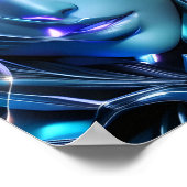 Poster Bleu numérique (Coin)