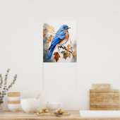 Poster Bleu Oiseau Art Imprimer l'affiche (Cuisine)