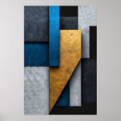 Poster Bleu, Or et Béton (Devant)