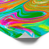 Poster Bleu, orange et rose chaud Super Abstrait Rétro (Coin)