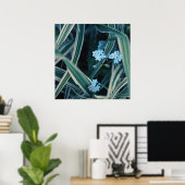 Poster Bleu Oubliez-moi-pas Fleurs dans l'herbe (Bureau à domicile)