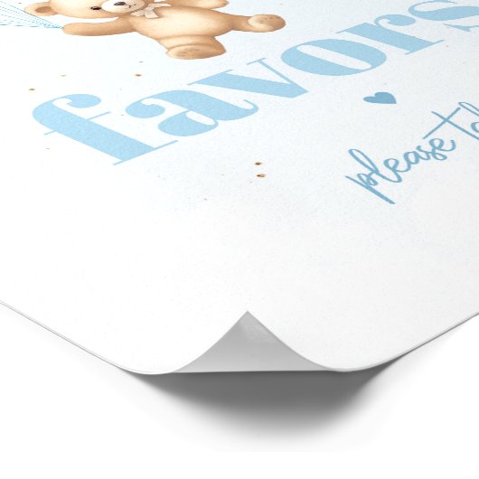 Poster Bleu ours en peluche garçon douche Signal favori (Coin)