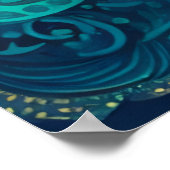 Poster bleu Paisley 1 (Coin)