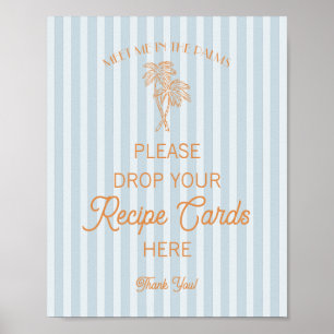 Poster Bleu Palm Springs Plage Partagez une Recette de Ma