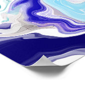 Poster Bleu Pervent Marbre Fluide Art (Coin)