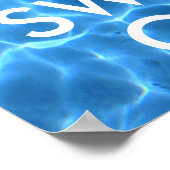 Poster Bleu Piscine Eau Calme et Baignade (Coin)