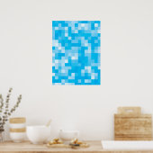Poster Bleu pixé (Cuisine)