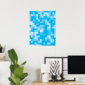 Poster Bleu pixé (Bureau à domicile)