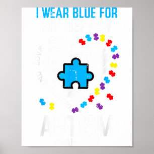 Poster Bleu pour la sensibilisation à l'autisme du neveu
