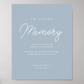 Poster Bleu Poussiéreux Minimal Moderne Écriture Mariage (Devant)