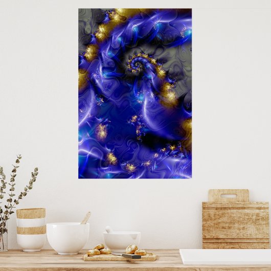 Poster Bleu profond. (Cuisine)