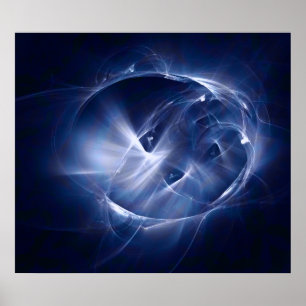 Poster Bleu profond (dans la poutre Cicada)