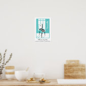 Poster Bleu Retro Dansette joueur de record Pop Art poste (Cuisine)