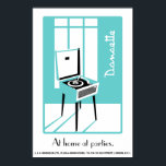 Poster Bleu Retro Dansette joueur de record Pop Art poste<br><div class="desc">Poster d'art pop du lecteur de disques Retro</div>