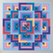 Poster Bleu rose Abstrait (Devant)