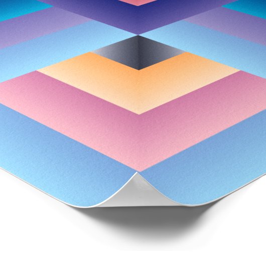 Poster Bleu rose Abstrait (Coin)