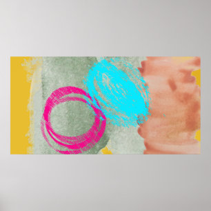 Poster bleu rose Abstrait