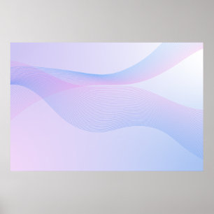 Poster bleu rose Abstrait Wavelines