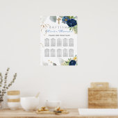 Poster Bleu Rose Boy Baptism Seating Chart (Cuisine)
