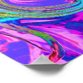 Poster Bleu, rose et violet Super Art rétro Abstrait (Coin)